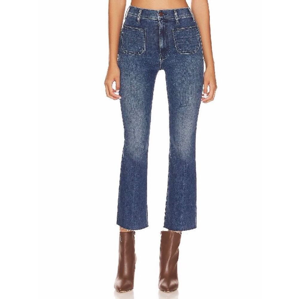 MOTHER Blue Cropped Ankle Jeans